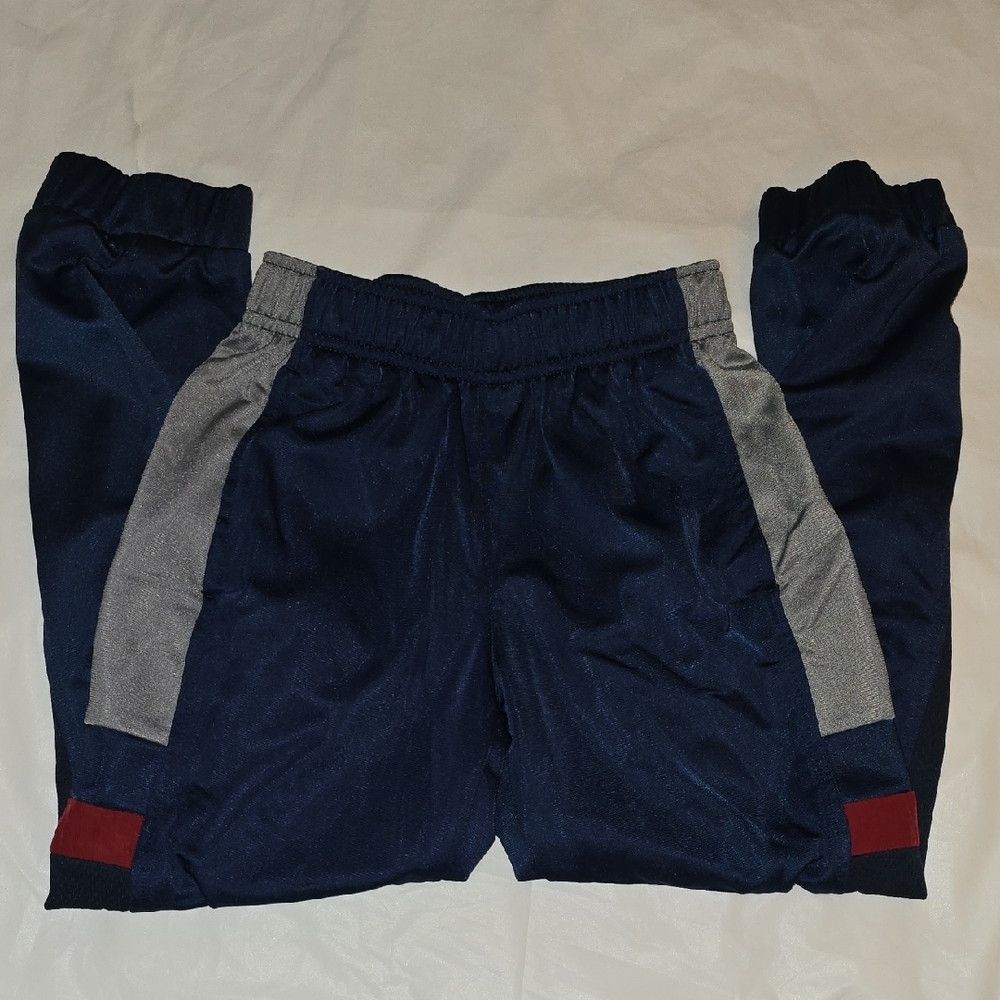 Athletic Works Boys Navy Sweatpants With Gray And Red Accents